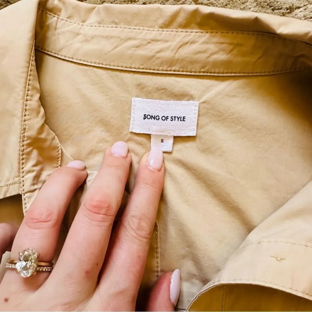Song of Style Revolve Khaki Button Down Shirt and Shorts Set - Picture 3 of 5